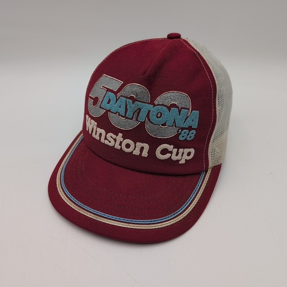 1988 Daytona 500 NASCAR Winston Cup Trucker Hat Snapback BROKEN‎ READ Vintage